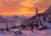 Hans Gude Winter Afternoon Spain oil painting artist